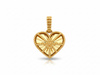 Zawieszka złota błyszczące przestrzenne ażurowe serce