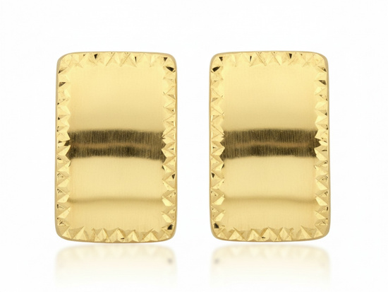 Kolczyki złote błyszczące blaszki angielskie zapięcie