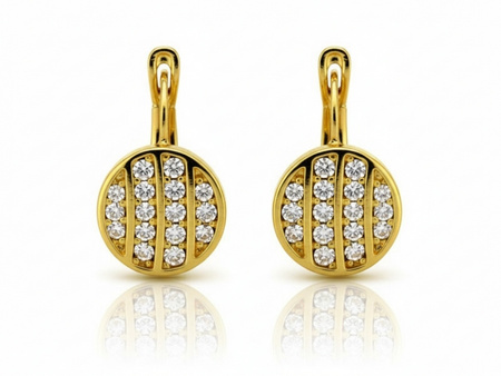 Kolczyki ze złota okrągłe z cyrkoniami