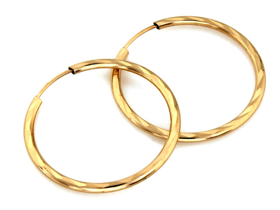 Kolczyki złote koła szarnir 25mm