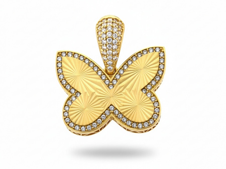 Zawieszka złota duży motyl z cyrkoniami