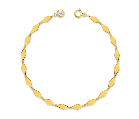 Złota bransoletka 585 romby