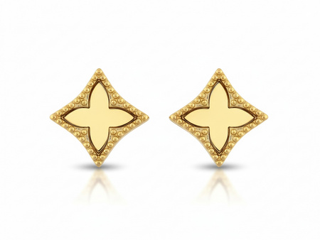 Złote kolczyki na sztyfcie eleganckie błyszczące