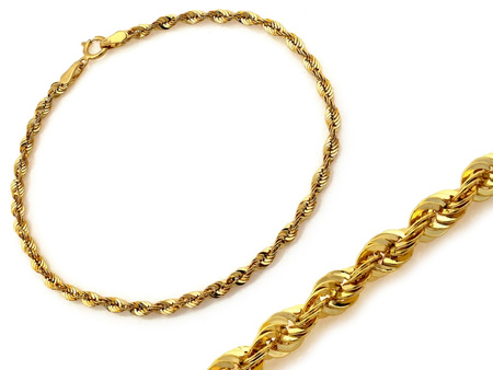 Złota bransoletka łańcuszkowa korda 4,5mm