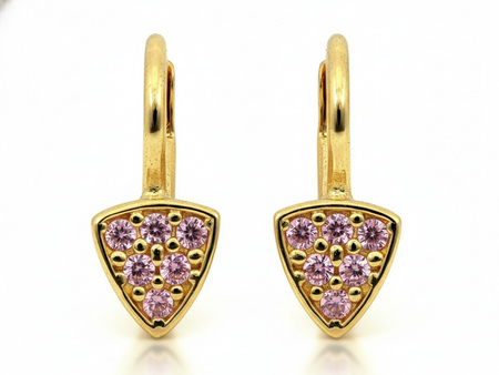 Kolczyki złote angielskie z cyrkoniami