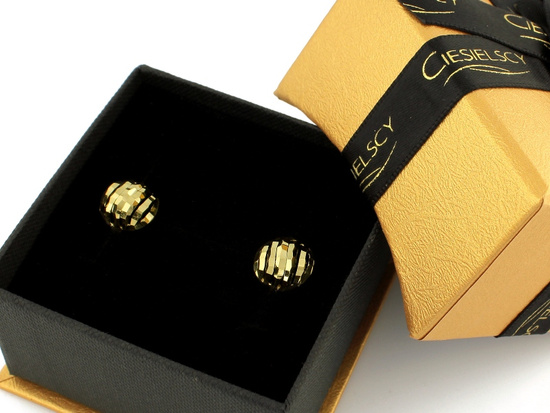 Złote kolczyki angielskie błyszczące subtelne