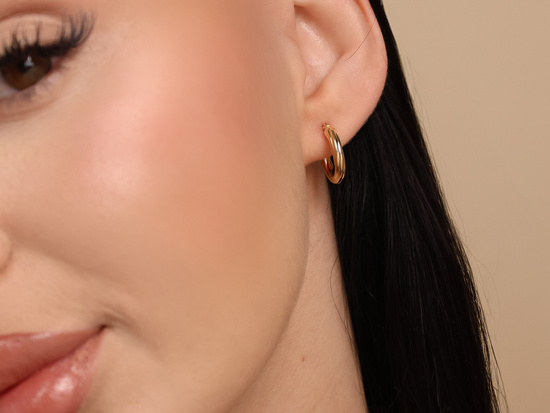 Kolczyki złote koła skręcone grube dmuchane 18mm