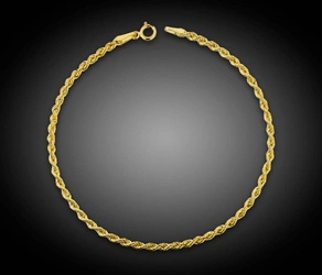 Złota bransoletka 585 kordel korda 