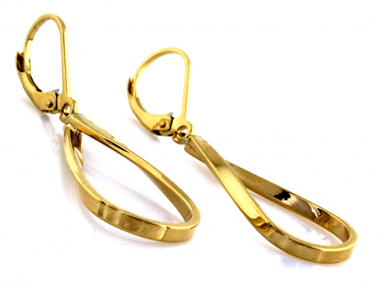 Kolczyki złote sztywne wiszące