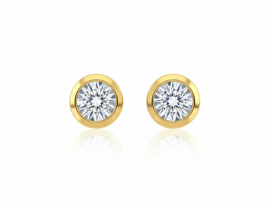 Kolczyki złote z cyrkonią na sztyfcie