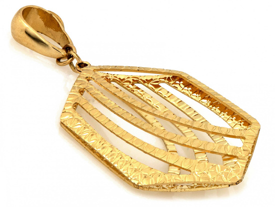 Zawieszka złota duża ażurowa geometryczna