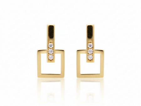 Kolczyki złote delikatne eleganckie na sztyfcie