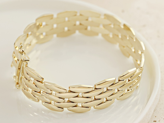 Bransoletka złota szeroka z ruchomych elementów