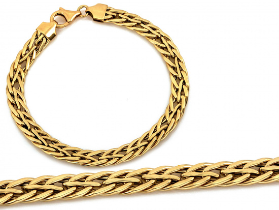 Bransoletka złota grube przeplatane ogniwa efektowna