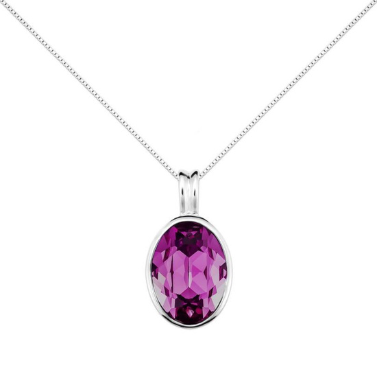 Naszyjnik srebrny 925 Swarovski - elipsa 