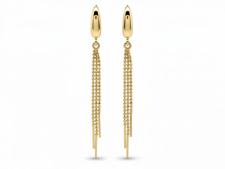 Kolczyki złote długie z łańcuszkami angielskie zapięcie