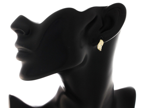 Kolczyki złote angielskie z cyrkoniami