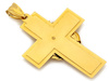 Złota zawieszka krzyżyk Jezus w koronie cierniowej