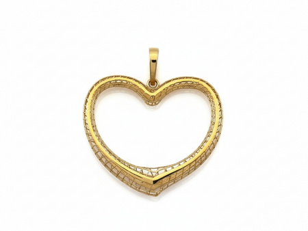Zawieszka złota duże serce kontur