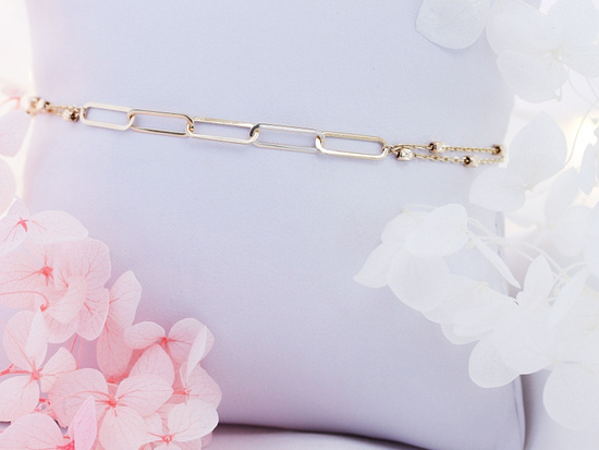 Bransoletka złota podwójny łańcuszek wstawka z dużych ogniw