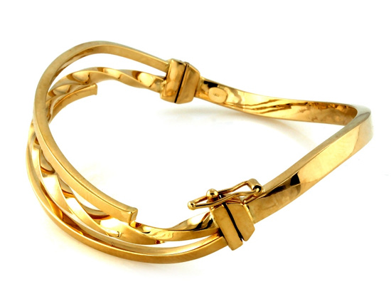 Bransoletka złota sztywna szeroka