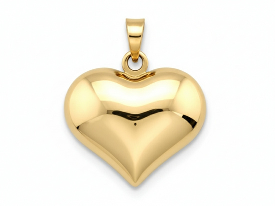 Zawieszka złote serce gładkie dmuchane