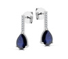 Srebrne kolczyki 925 z naturalnymi szafirami i diamentowymi cyrkoniami