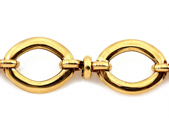 Bransoletka złota z dużych owalnych elementów