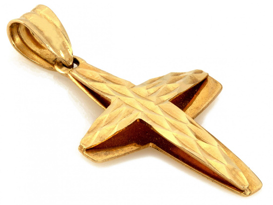 Dyskretny krzyżyk zawieszka złoty