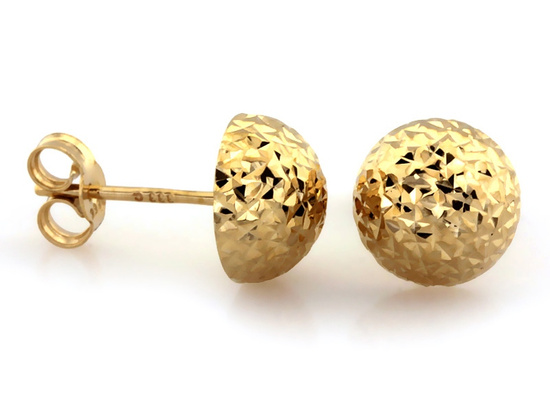 Złote kolczyki błyszczące pinezki 8mm na sztyfcie