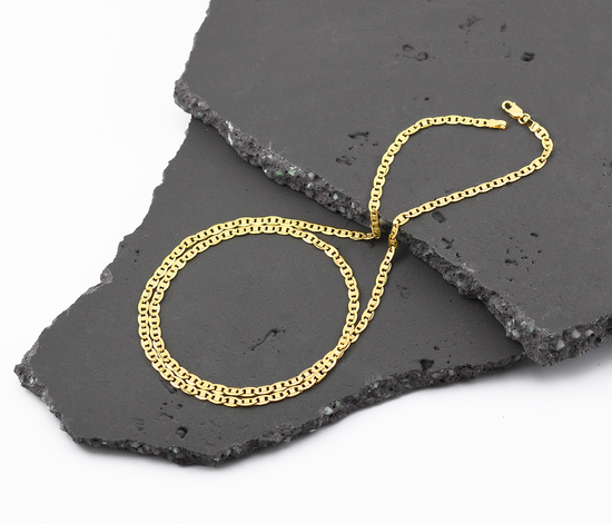 Złoty łańcuszek 585 Gucci Marina z blaszkami - 50 cm