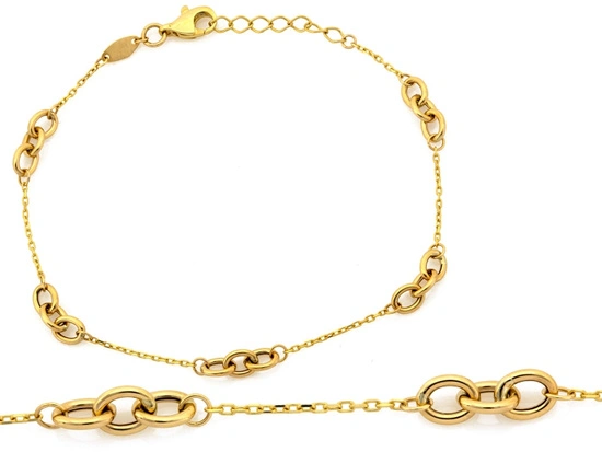 Bransoletka złota delikatna subtelna z ozdobami