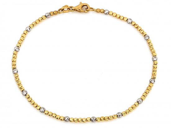 Bransoletka złota kulkami diamentowana