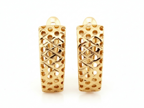 Kolczyki złote ażurowe na angielskim zapięciu 