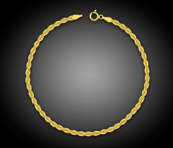 Złota bransoletka 585 kordel korda 