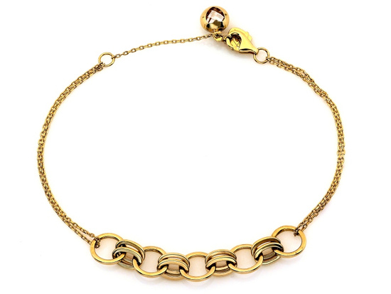 Bransoletka złota wstawka z z małych obręczy