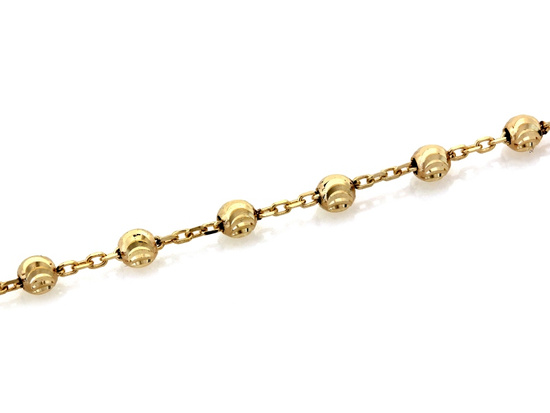 Bransoletka złota łańcuszkowa z kuleczkami
