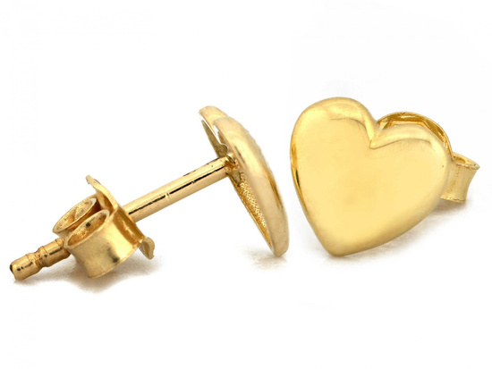 Kolczyki na sztyfcie serduszka gładkie błyszczące