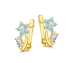 Złote kolczyki 333 dla dziewczynki - kwiatki