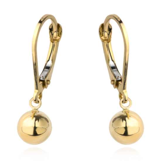 Złote kolczyki 585 z klasyczną kulka