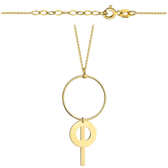 Złoty naszyjnik 585 - koła