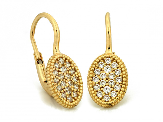 Kolczyki złote owalne angielskie zapięcie