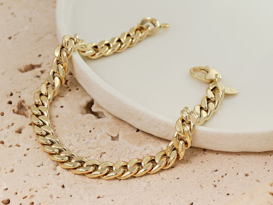 Gruba złota bransoletka pancerka