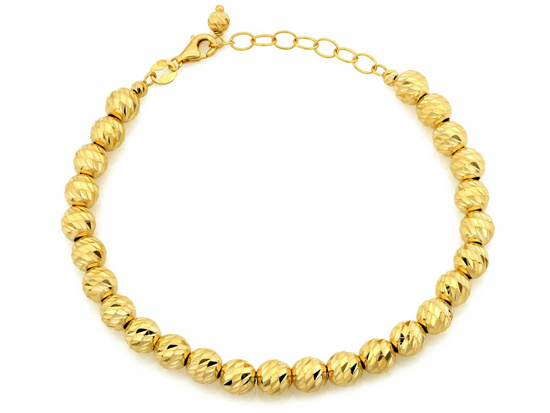 Bransoletka złota diamentowane kulki