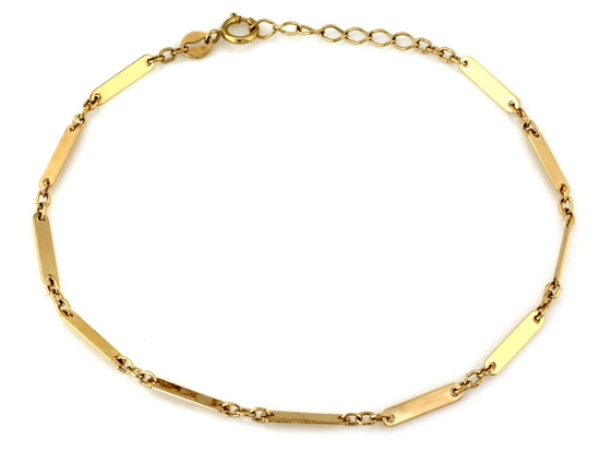 Złota bransoletka elementowa z blaszek