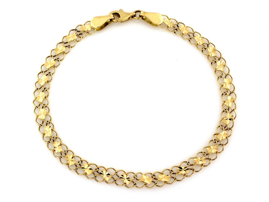 Bransoletka złota ażurowa z małych kółeczek