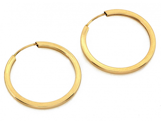 Kolczyki złote koła szarniry 21mm