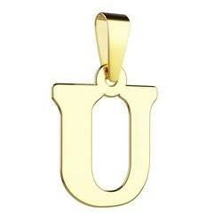 Złota literka U - mała zawieszka 333