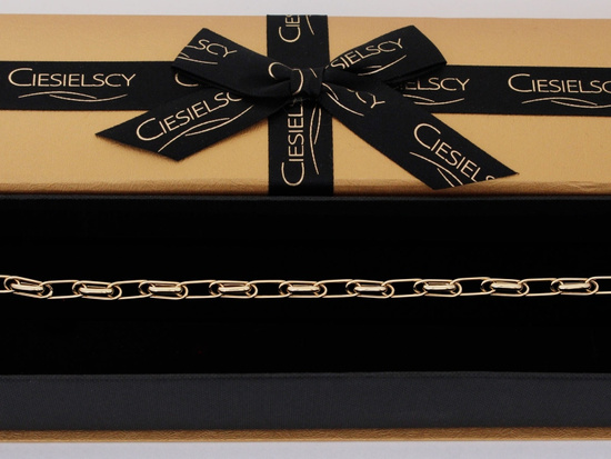 Modna złota bransoletka z dużych owalnych ogniw