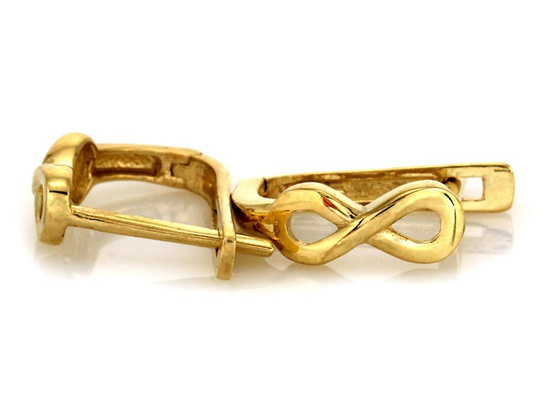 Kolczyki złote ze znakiem nieskończoności